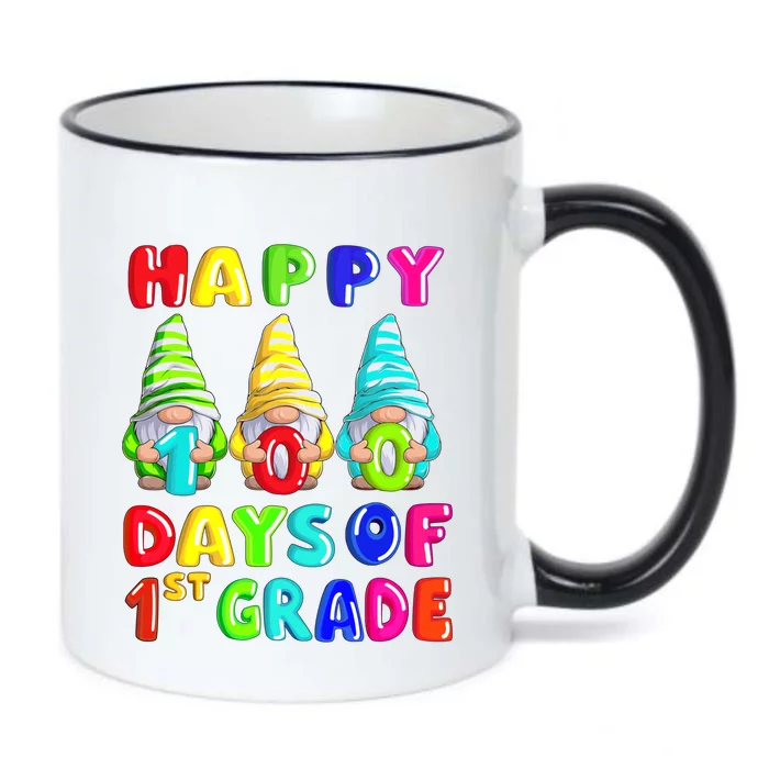 Happy 100th Day Of School First 1st Grade Gnome Teacher Gift Black Color Changing Mug