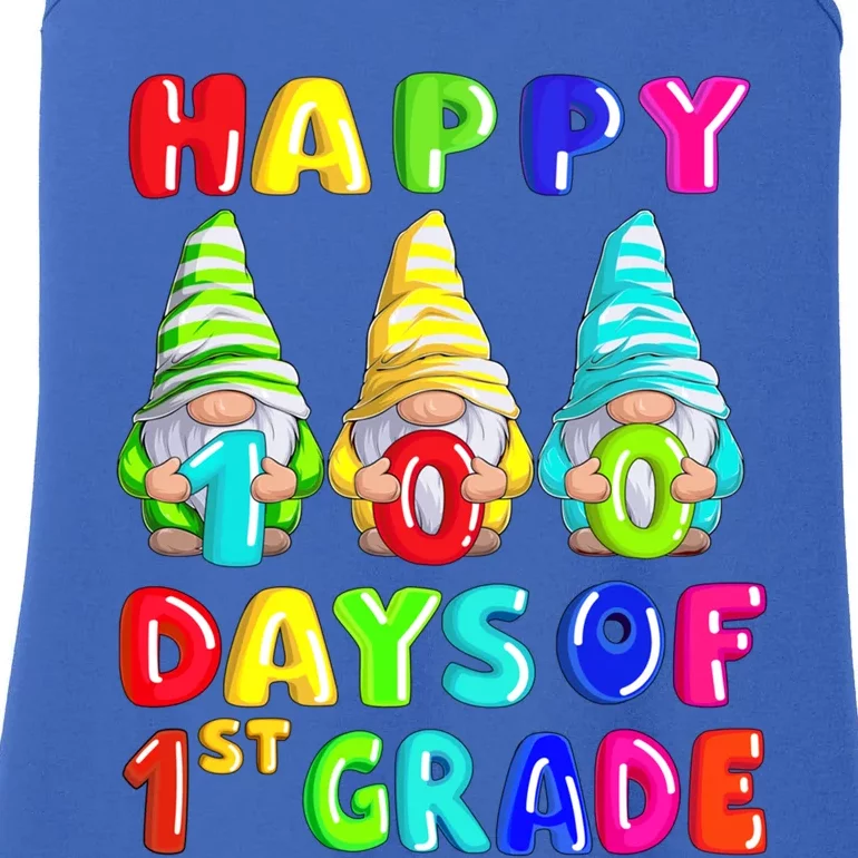 Happy 100th Day Of School First 1st Grade Gnome Teacher Gift Ladies Essential Tank