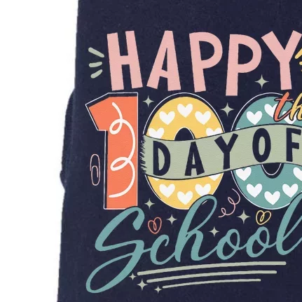 Happy 100th Day Of School 100 Days Of School Teacher Student Doggie 3-End Fleece Hoodie