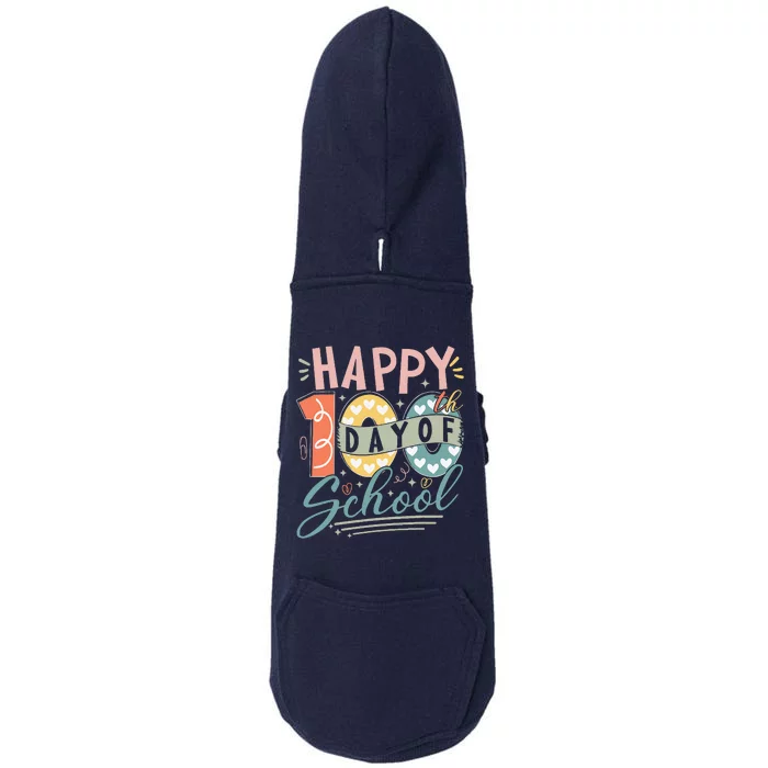 Happy 100th Day Of School 100 Days Of School Teacher Student Doggie 3-End Fleece Hoodie