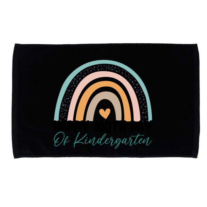 Happy 100th Day Of Kindergarten Teacher Rainbow 100 Days Gift Microfiber Hand Towel