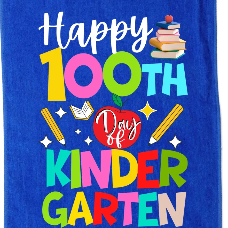 Happy 100th Day Of Kindergarten Teachers Students 100 Days Funny Gift Platinum Collection Golf Towel