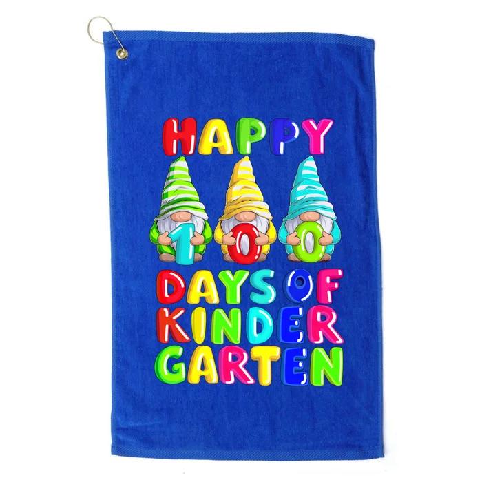 Happy 100th Day Of School Kindergarten Gnome Teacher Gift Platinum Collection Golf Towel