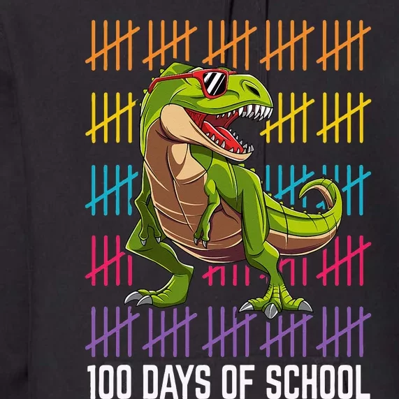 Happy 100 Days Of School For Dinosaur T Rex Premium Hoodie