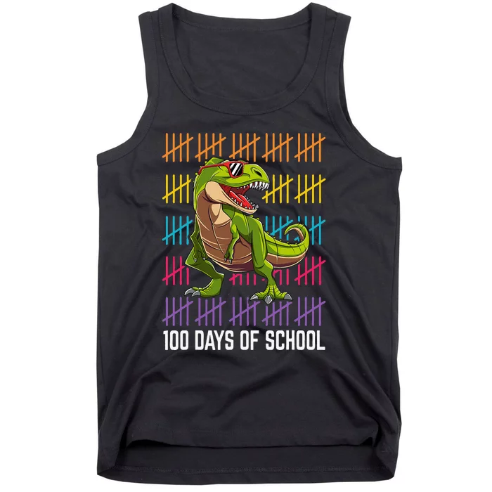 Happy 100 Days Of School For Dinosaur T Rex Tank Top