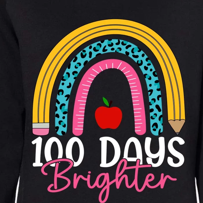 Happy 100th Day Of School 100 Days Brighter Teacher Rainbow Gift Womens California Wash Sweatshirt