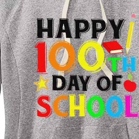 Happy 100th Day of School Teacher or Student Women's Fleece Hoodie