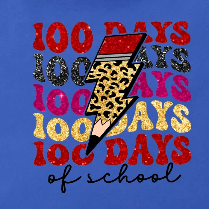 Happy 100 Days Of School Faux Zip Tote Bag