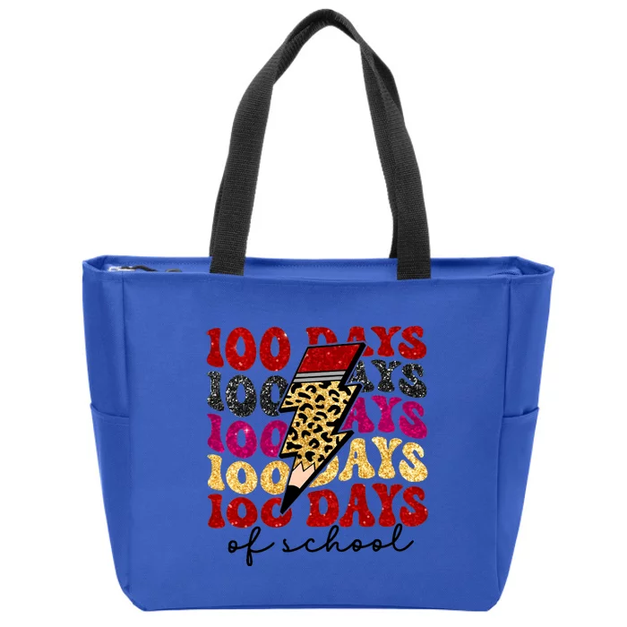 Happy 100 Days Of School Faux Zip Tote Bag