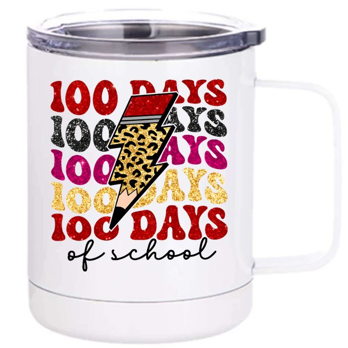 Happy 100 Days Of School Faux Front & Back 12oz Stainless Steel Tumbler Cup