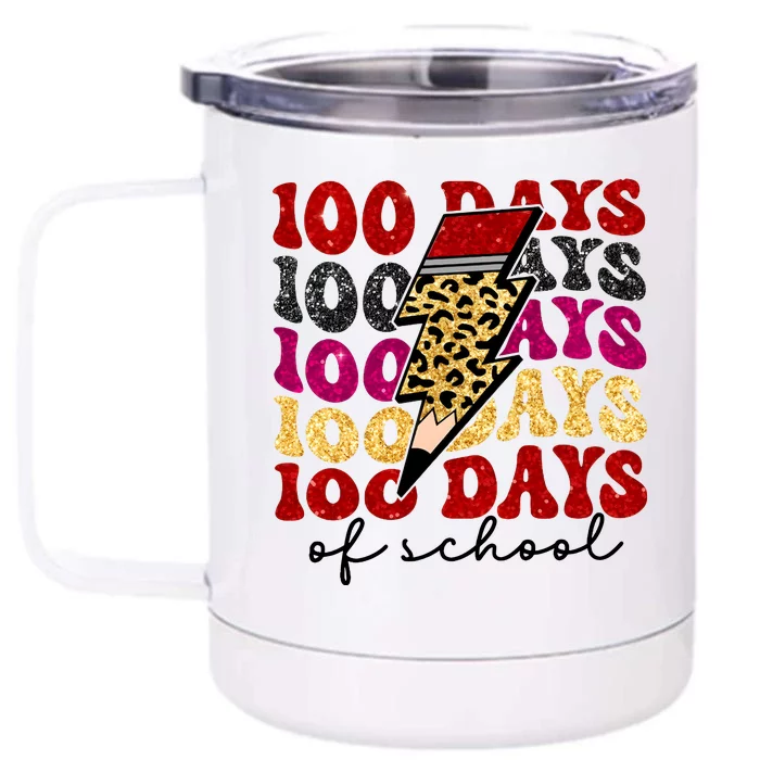 Happy 100 Days Of School Faux Front & Back 12oz Stainless Steel Tumbler Cup