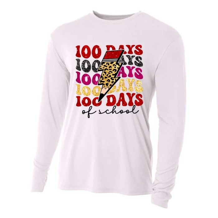 Happy 100 Days Of School Faux Cooling Performance Long Sleeve Crew