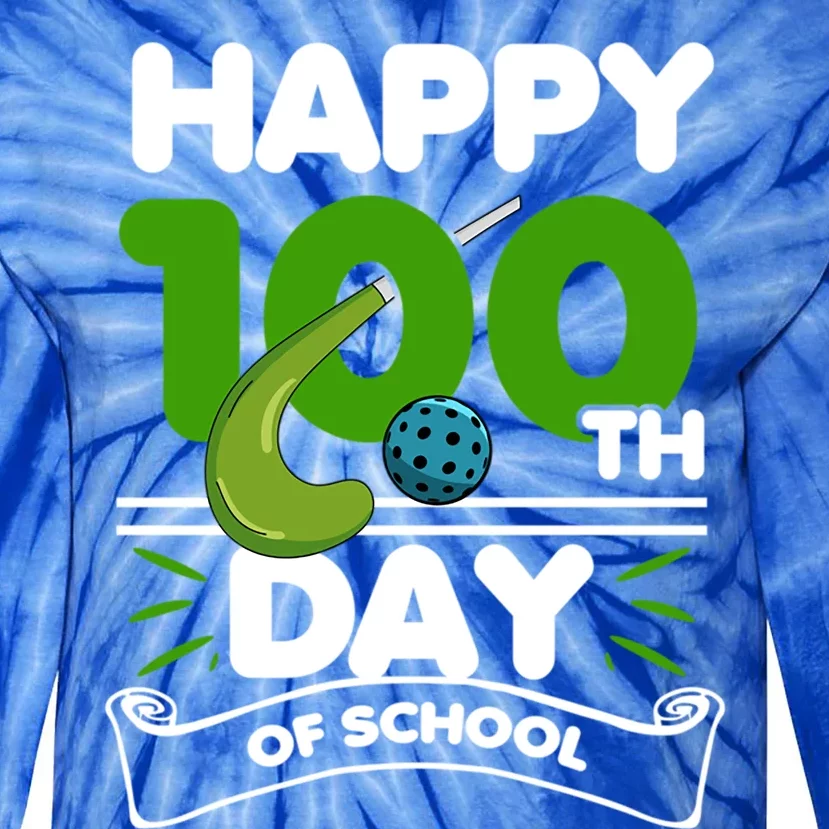 Happy 100Th Day Of School Field Hockey Player Sports Meaningful Gift Tie-Dye Long Sleeve Shirt