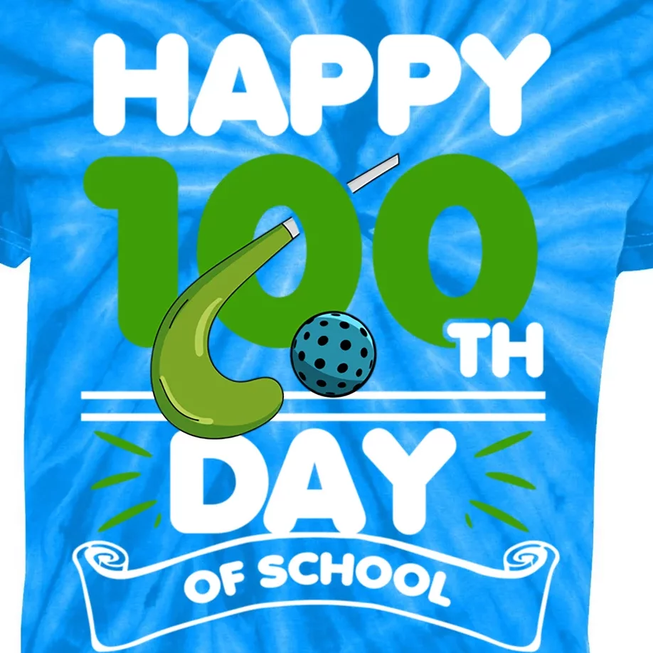 Happy 100Th Day Of School Field Hockey Player Sports Meaningful Gift Kids Tie-Dye T-Shirt