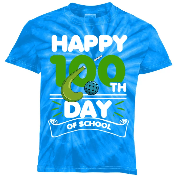 Happy 100Th Day Of School Field Hockey Player Sports Meaningful Gift Kids Tie-Dye T-Shirt