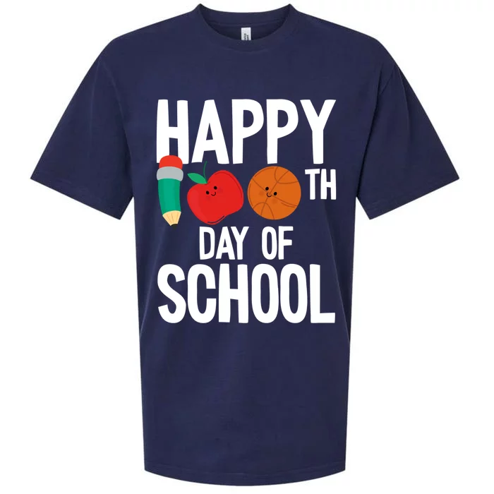 Happy 100th Day Of School 100 Days Kindergarten Pregiftk Gift Sueded Cloud Jersey T-Shirt