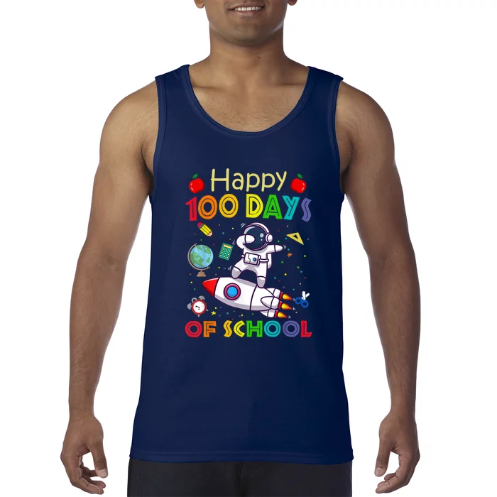 Happy 100 Days Of School Astronaut Outer Space Tank Top