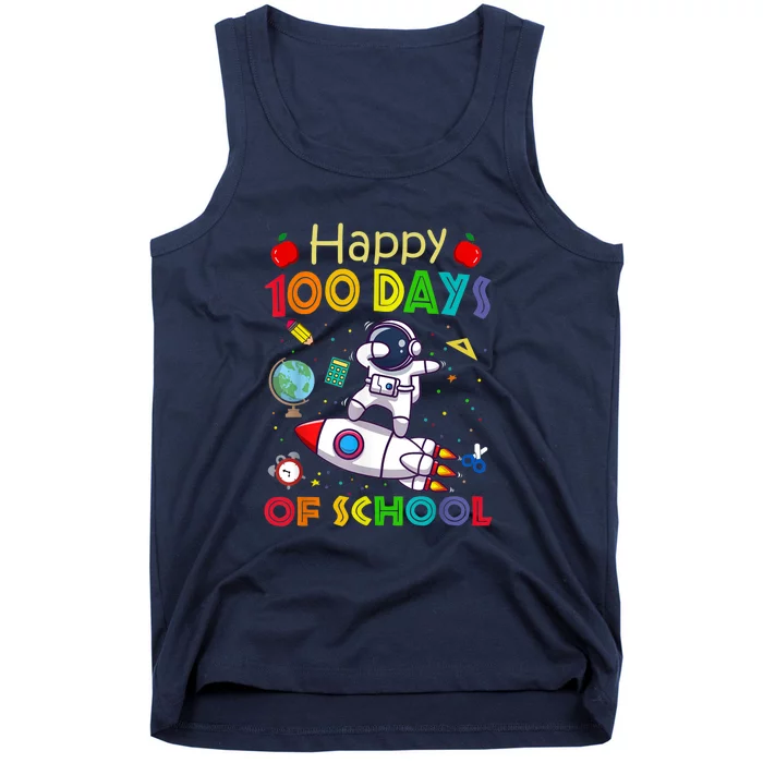 Happy 100 Days Of School Astronaut Outer Space Tank Top