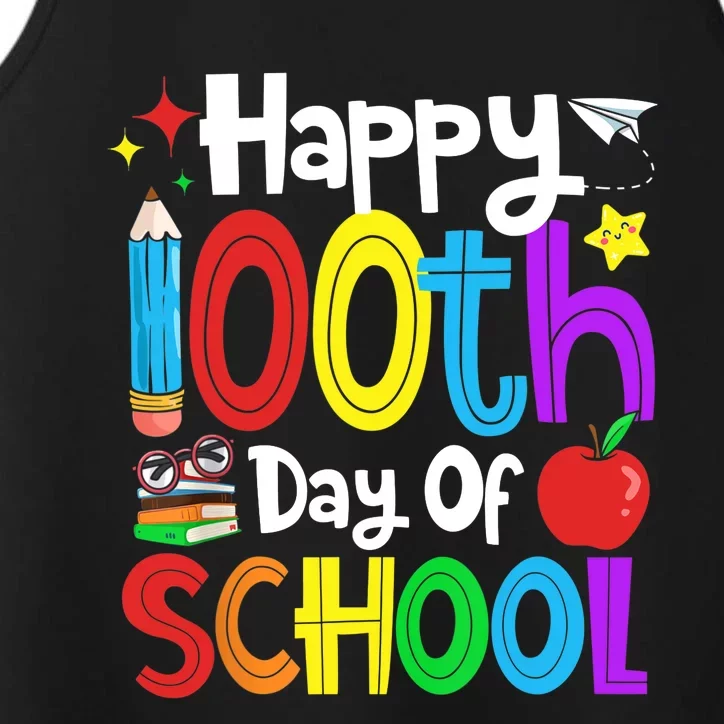 Happy 100th Day Of School Students Teachers 100 Days Performance Tank