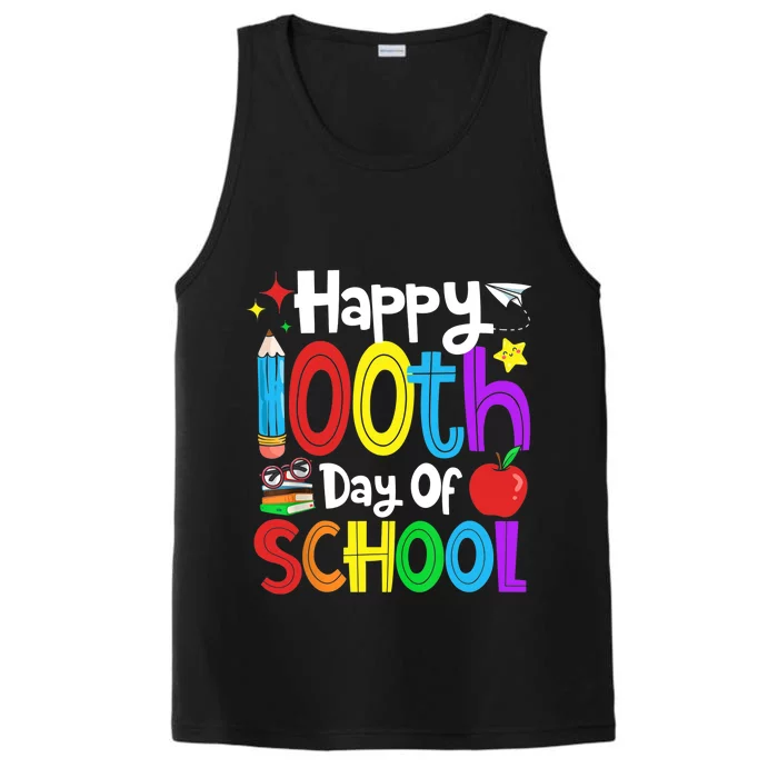 Happy 100th Day Of School Students Teachers 100 Days Performance Tank