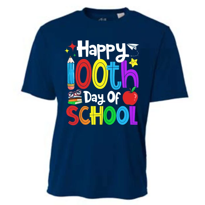 Happy 100th Day Of School Students Teachers 100 Days Cooling Performance Crew T-Shirt