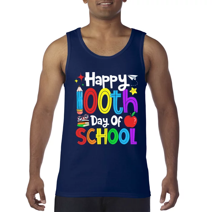 Happy 100th Day Of School Students Teachers 100 Days Tank Top