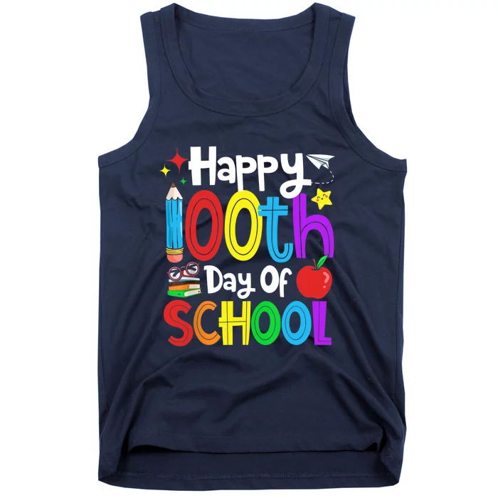 Happy 100th Day Of School Students Teachers 100 Days Tank Top