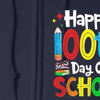 Happy 100th Day Of School Students Teachers 100 Days Full Zip Hoodie