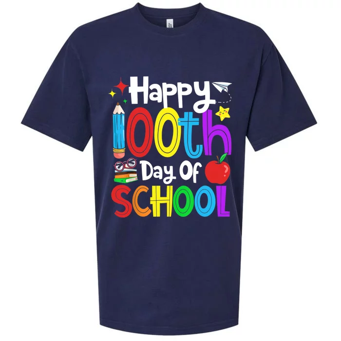 Happy 100th Day Of School Students Teachers 100 Days Sueded Cloud Jersey T-Shirt