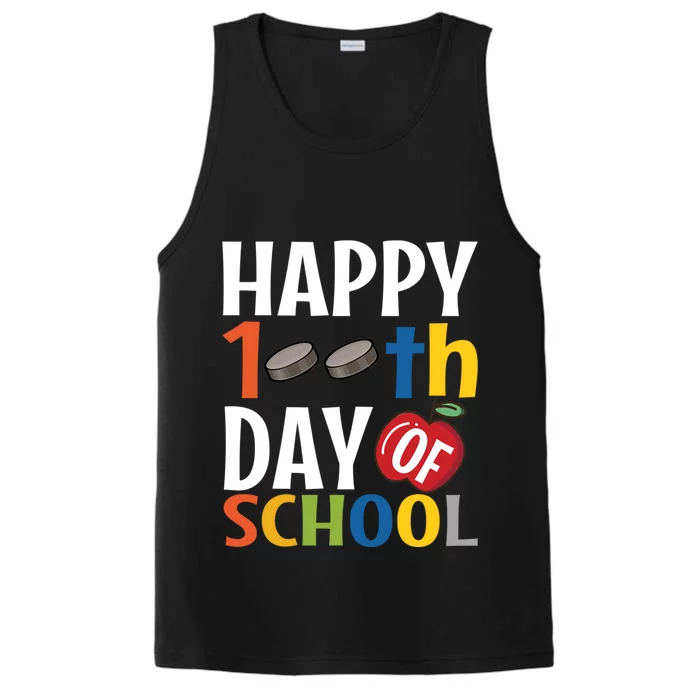 Happy 100Th Day Of School Hockey Teacher Student Gift Performance Tank