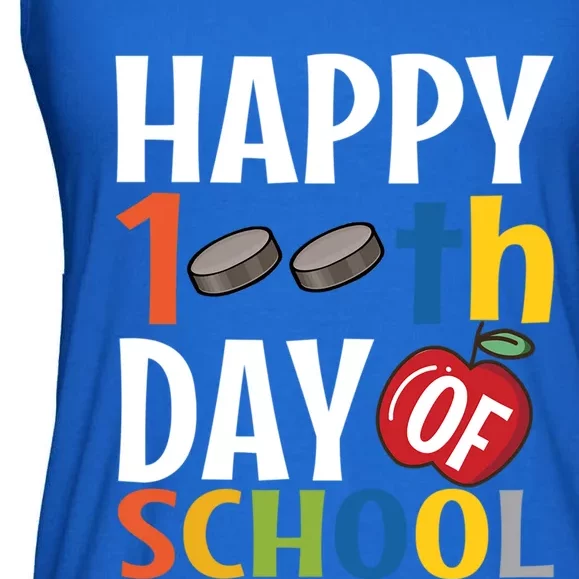 Happy 100Th Day Of School Hockey Teacher Student Gift Ladies Essential Flowy Tank