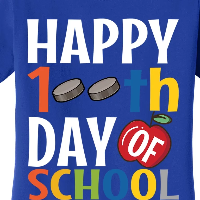 Happy 100Th Day Of School Hockey Teacher Student Gift Women's T-Shirt