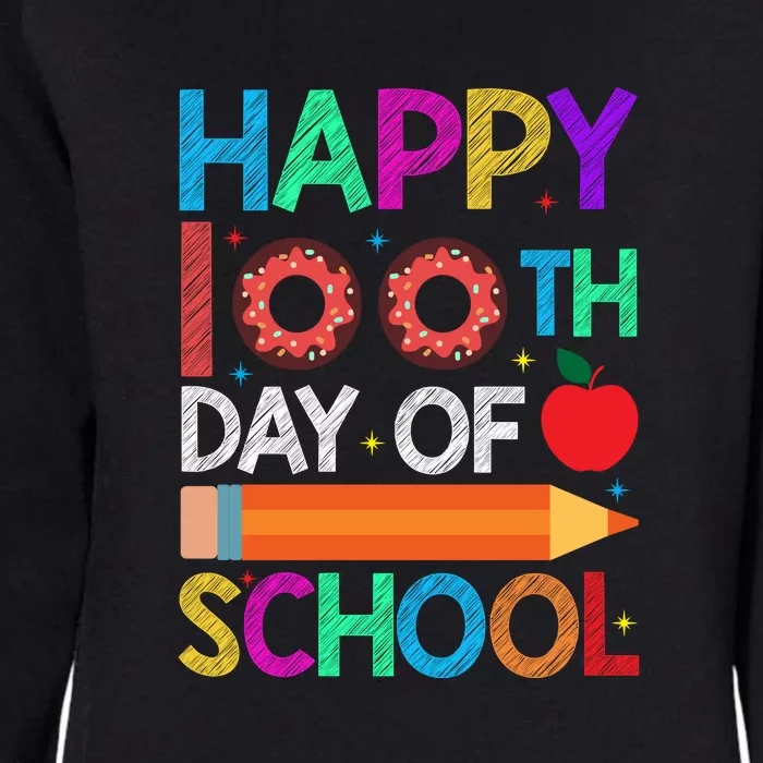 Cute Donut Happy 100th Day Of School 100 Days Teacher Kid Womens California Wash Sweatshirt