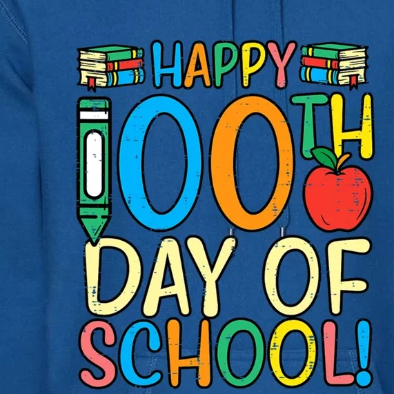 Happy 100th Day Of School 100 Days Smarter Teacher Students Great Gift Premium Hoodie