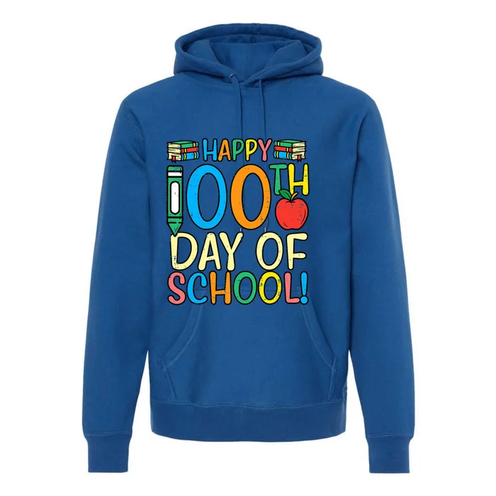 Happy 100th Day Of School 100 Days Smarter Teacher Students Great Gift Premium Hoodie