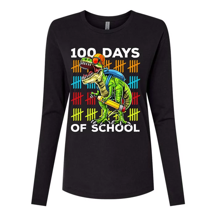 Happy 100th Day Of School Teachers 100 Days Womens Cotton Relaxed Long Sleeve T-Shirt