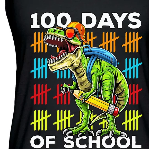 Happy 100th Day Of School Teachers 100 Days Ladies Essential Flowy Tank