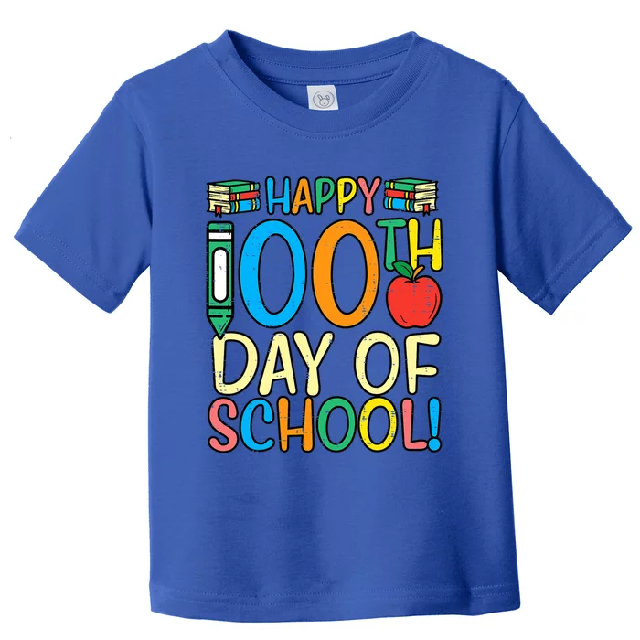 Happy 100th Day Of School 100 Days Smarter Teacher Students Gift Toddler T-Shirt