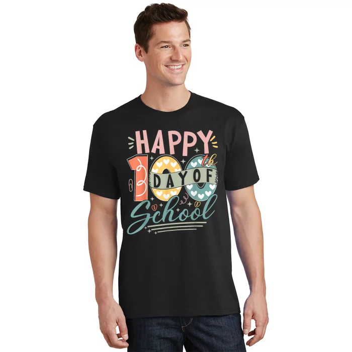 Happy 100th Day Of School 100 Days Of School Teacher Student T-Shirt