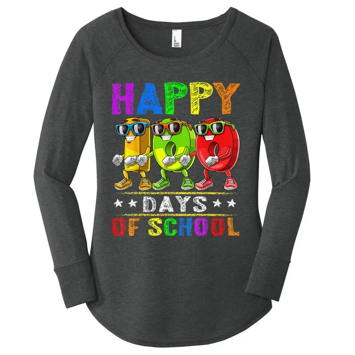 Happy 100 Days of School Flossing 100th Day School Women's Perfect Tri Tunic Long Sleeve Shirt