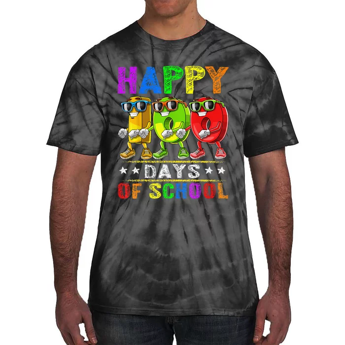 Happy 100 Days of School Flossing 100th Day School Tie-Dye T-Shirt