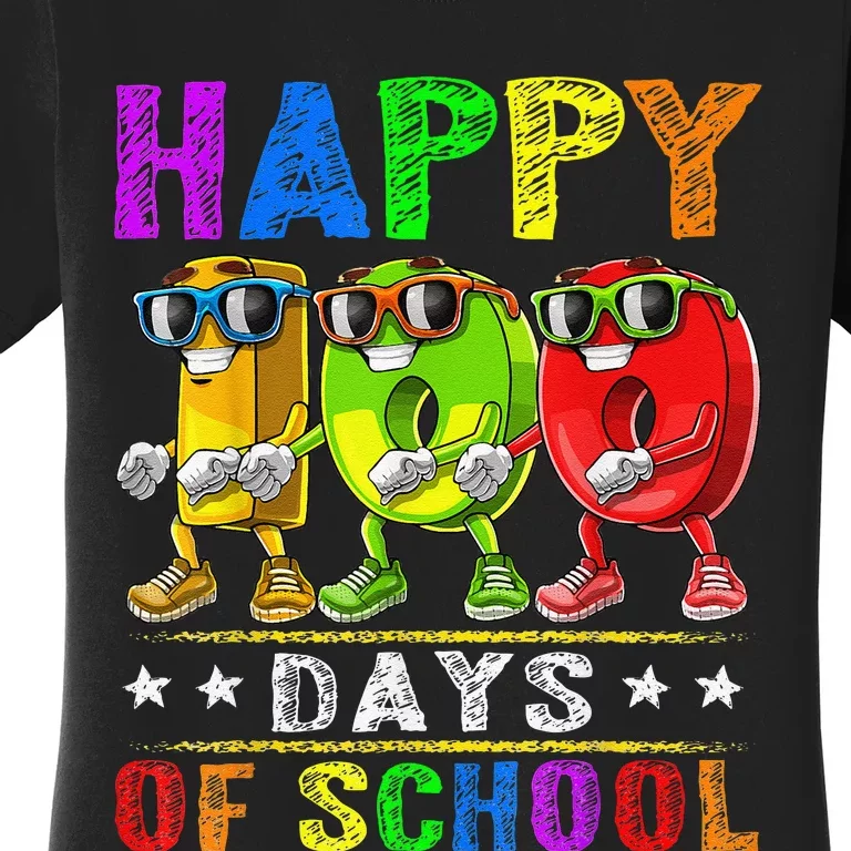 Happy 100 Days of School Flossing 100th Day School Women's T-Shirt