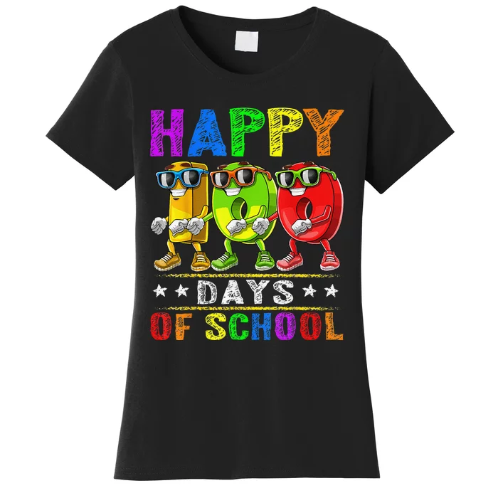 Happy 100 Days of School Flossing 100th Day School Women's T-Shirt