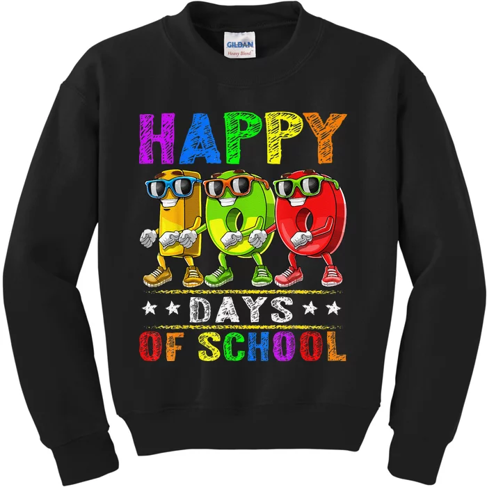 Happy 100 Days of School Flossing 100th Day School Kids Sweatshirt