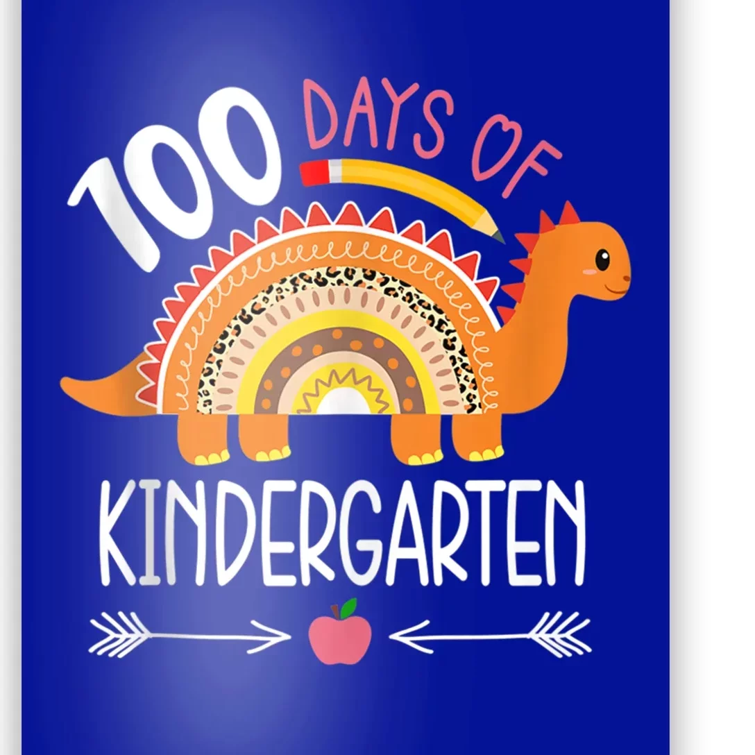 Happy 100th Day Of School Dinosaur 100 Days Of Kindergarten Gift Poster