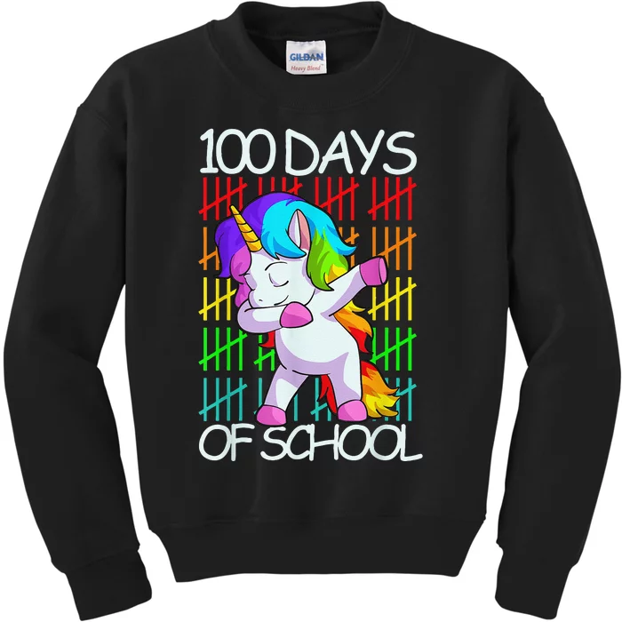 Happy 100 Days Of School Shirt Girls Unicorn Lover Kids Sweatshirt