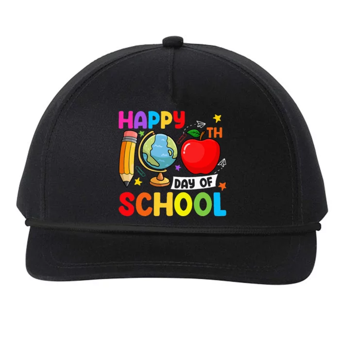 Happy 100th Day Of School 100 Days Of School Teacher Student Snapback Five-Panel Rope Hat