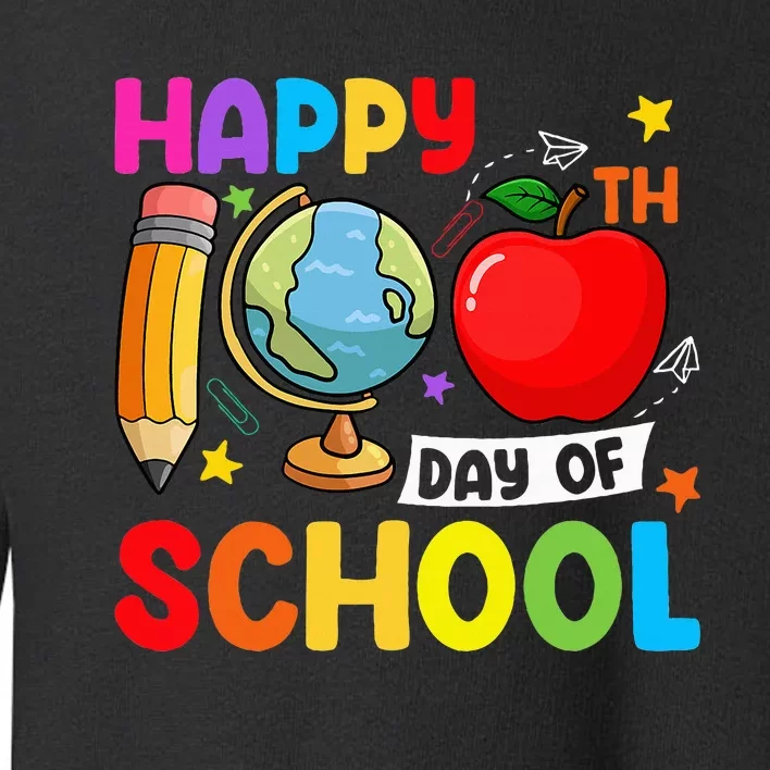 Happy 100th Day Of School 100 Days Of School Teacher Student Toddler Sweatshirt