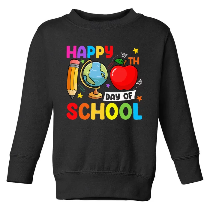 Happy 100th Day Of School 100 Days Of School Teacher Student Toddler Sweatshirt