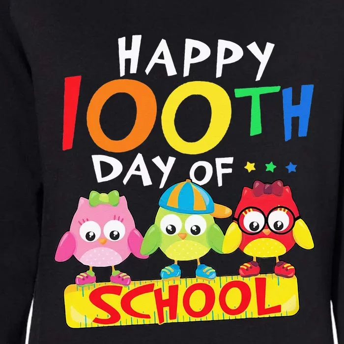 Happy 100th Day Of School Owl 100 Days Teacher Womens California Wash Sweatshirt